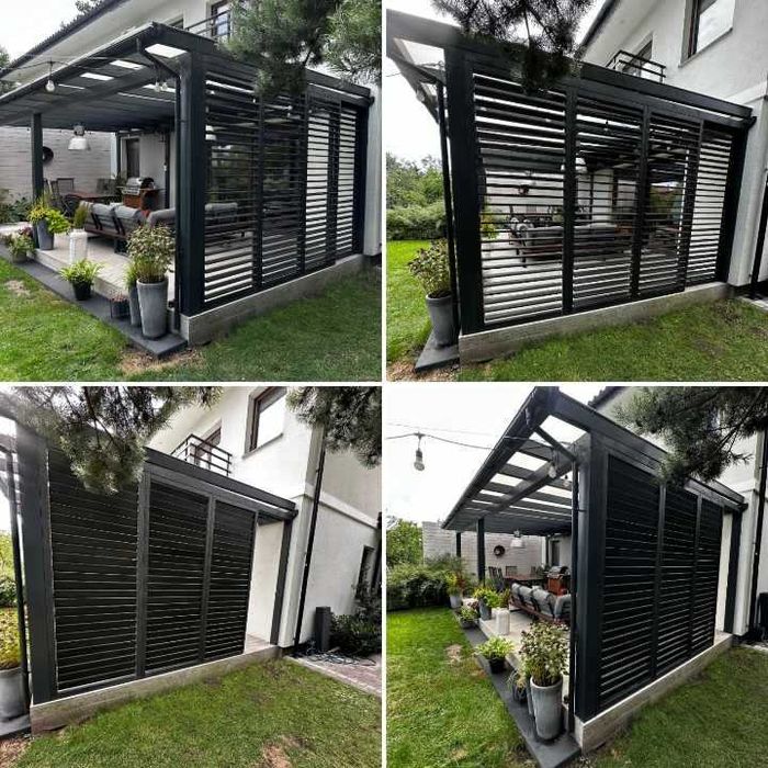 Żaluzje drewniane tarasowe ruchome deseczki shuttersy premium