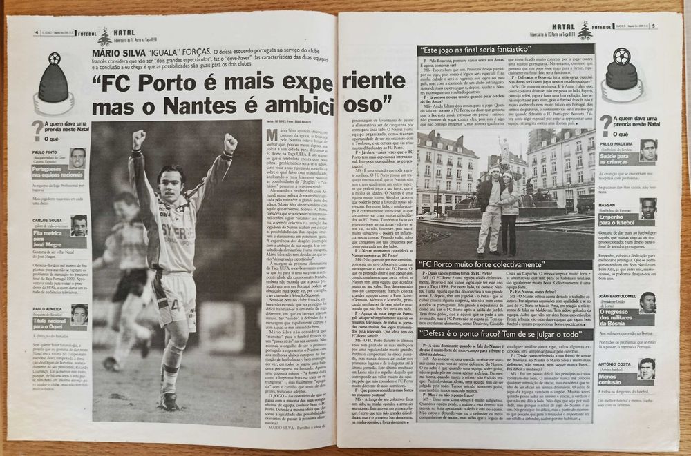 Lourosa e Lamas os queridos inimigos - jornal O Jogo de dezembro de 2000
