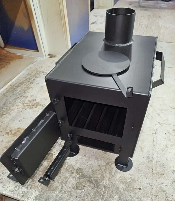 Буржуйка на дровах Бизон с конфоркой, 3 мм