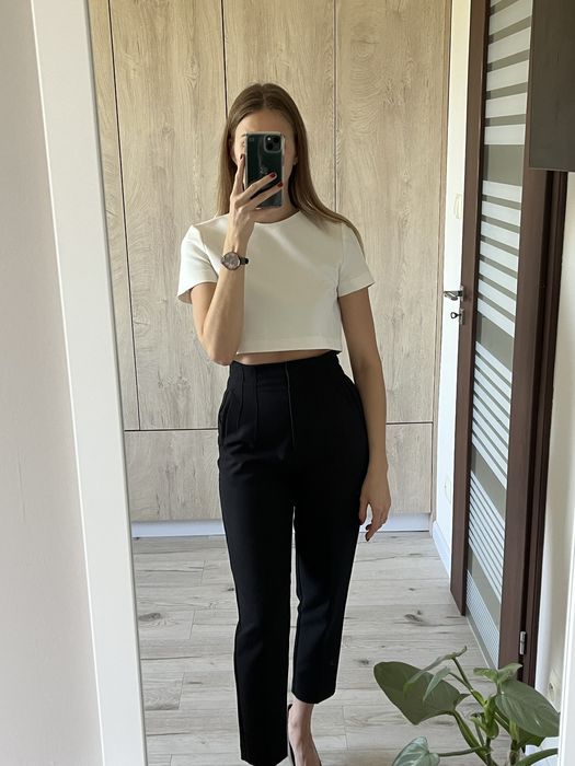 Biały crop top Zara XS