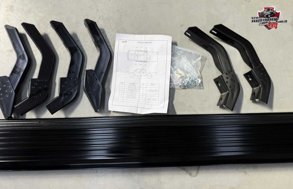 Progi Boczne Stopnie Aluminiowe z LED Ford Ranger 2011+