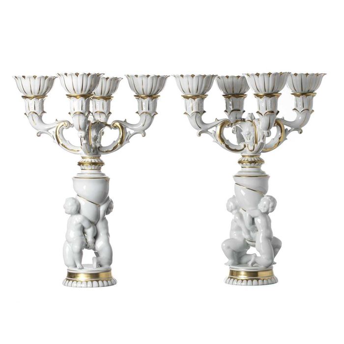 Par Candelabros Decoração Ouro