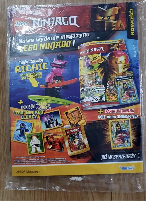 Gazetka LEGO Jurassic World, LEGO dinozaur, naklejki, Ninjago