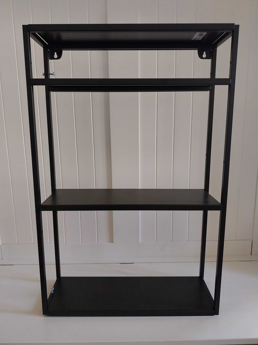 2 czarne metalowe półki Ikea