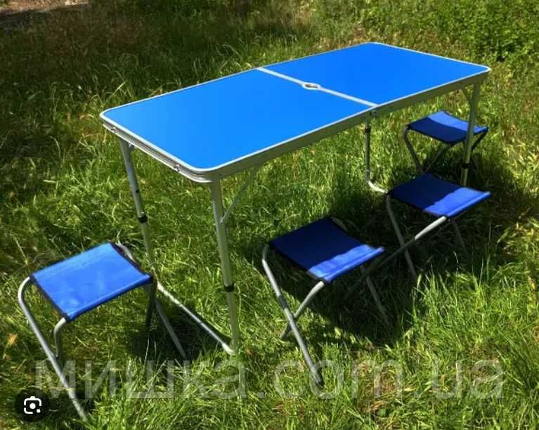 Стіл для пікніка +4 стільці Синий стол для пикника