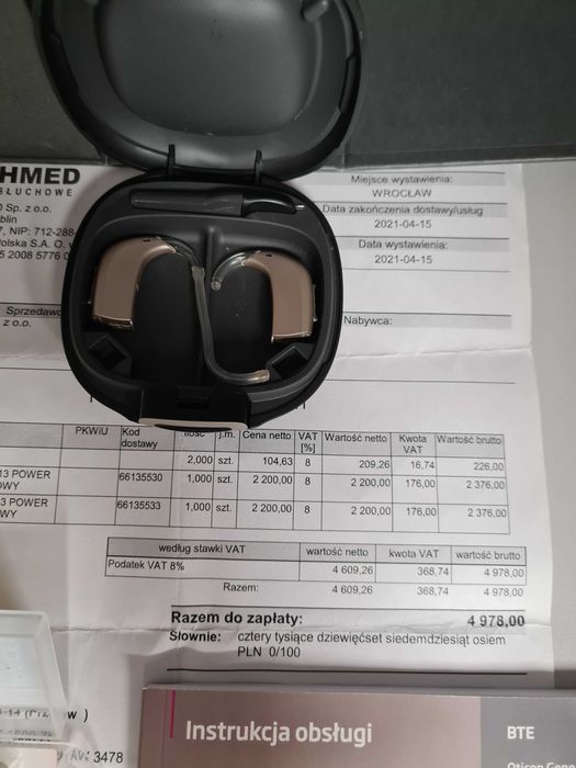 Aparat słuchowy Oticon Geno 2 jak nowy komplet - 80%