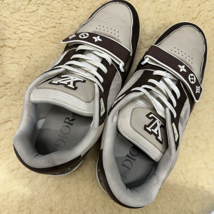 Buty Louis Vuitton LV trainers leather moka brown monogram luxury