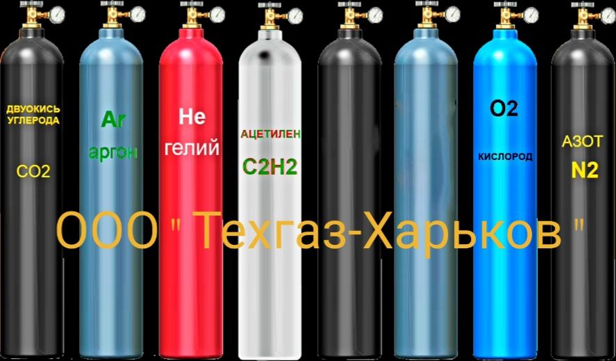 Продам баллоны 40л.  Азот, Аргон, Ацетилен,  Кислород, Углекислота,MIX