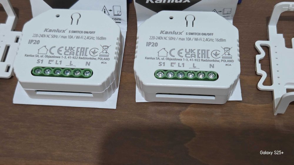 KANLUX 34948 SMART SWITCH ON/OFF Przekaźnik dopuszkowy BLE+WiFi 2szt.