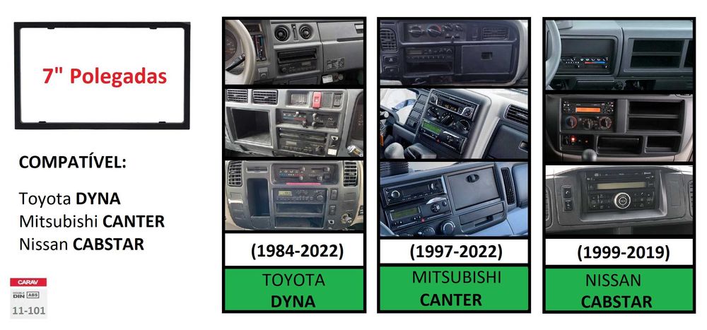 Rádio 2DIN • Nissan CABSTAR Mitsubishi CANTER Toyota DYNA • Android