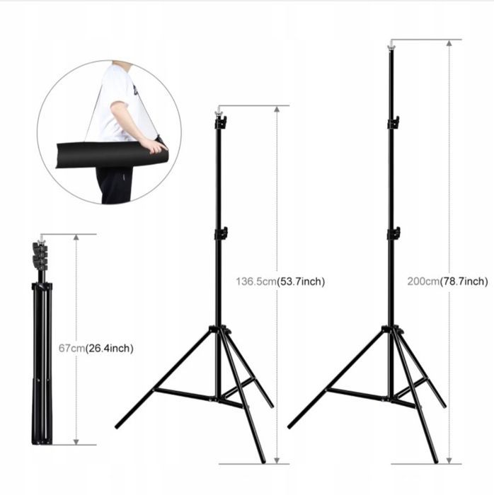 Nowy czarny stojak statyw do tła fotograficznego