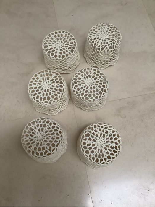 6 recipientes de crochet endurecido