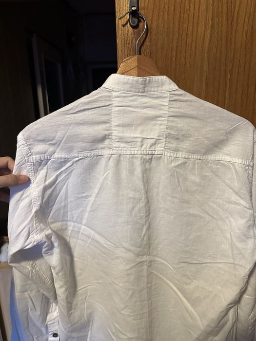 Biała koszula klasyczna męska - rozmiar S - elegancja