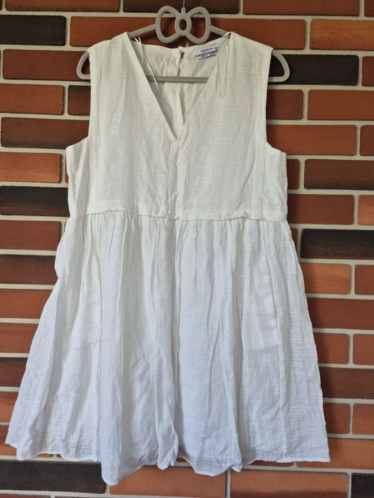 Piękna letnia sukienka biała 100%bawełna L XL reserved