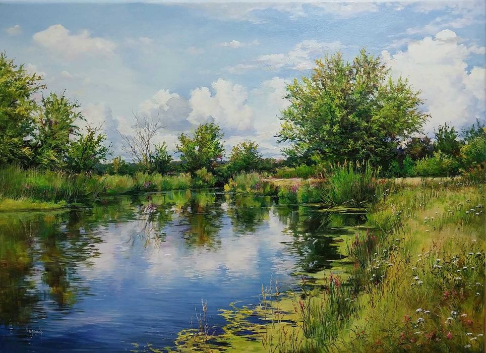 Картина маслом "Ещё вчера была весна!" художник Иван Чернов