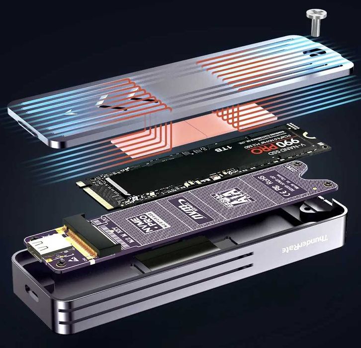 JEYI i9x NVMe / SATA SSD карман, USB 3.2 10Gbps, 2 USB (39101)