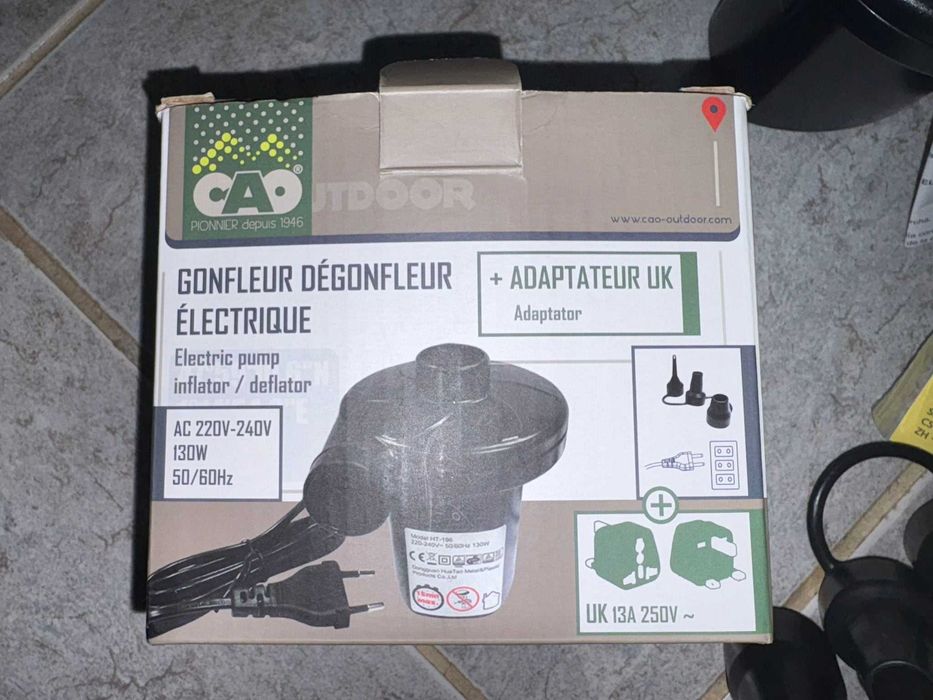 Bomba elétrica para colchão de campismo – ligação à rede