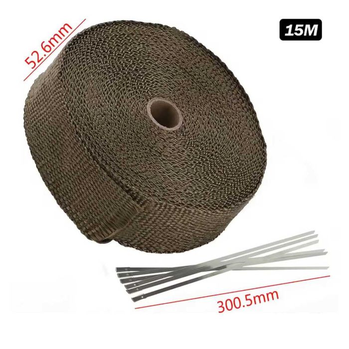 Fita térmica 50 mm x 5/10/15 metros moto escapes abraçadeiras metal