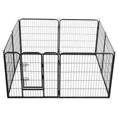 NOVO - Parque para cães 8 painéis aço 80x80 cm preto