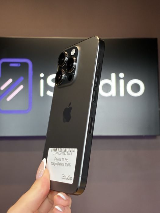 iPhone 15 Pro 128GB Tytan Czarny | Bateria 100% | Rozliczymy Twój iPhone | Gwarancja 12 mies.