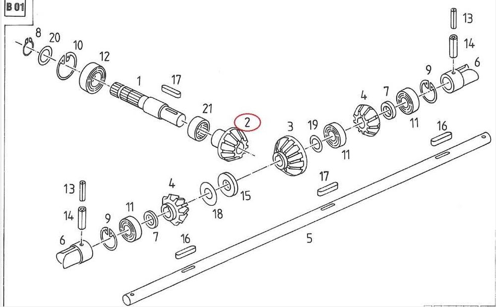 Koło zębate stożkowe Z16 zgrabiarki DEUTZ-FAHR