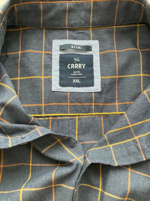 ciemnoniebieska koszula męska - Carry - XXL Slim fit - super stan