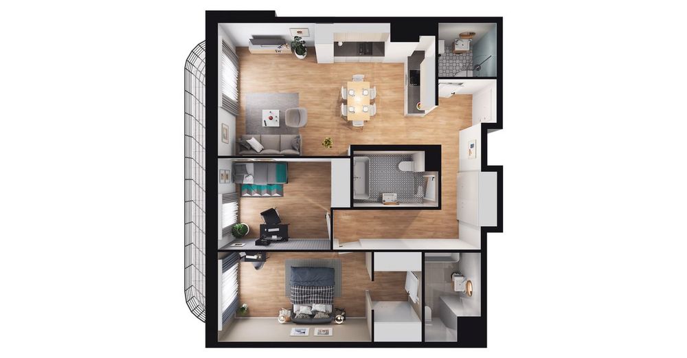 3-pokojowe mieszkanie 79m2 + balkon