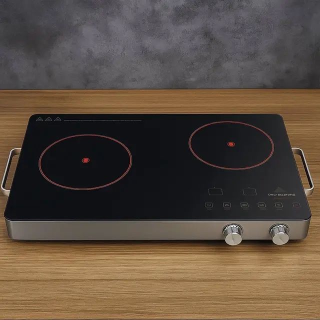 Інфрачервона плита Crownberg CB-1332 2000W електрична плита 2 конфорки