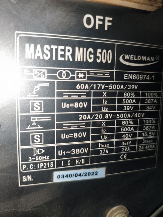 Spawarka migomat Weldman Master MiG 500