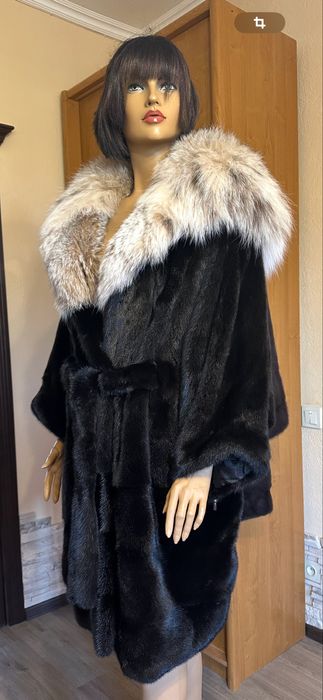 Рр 52-54-56. Норковая шуба Кимоно Легенда! Греция!