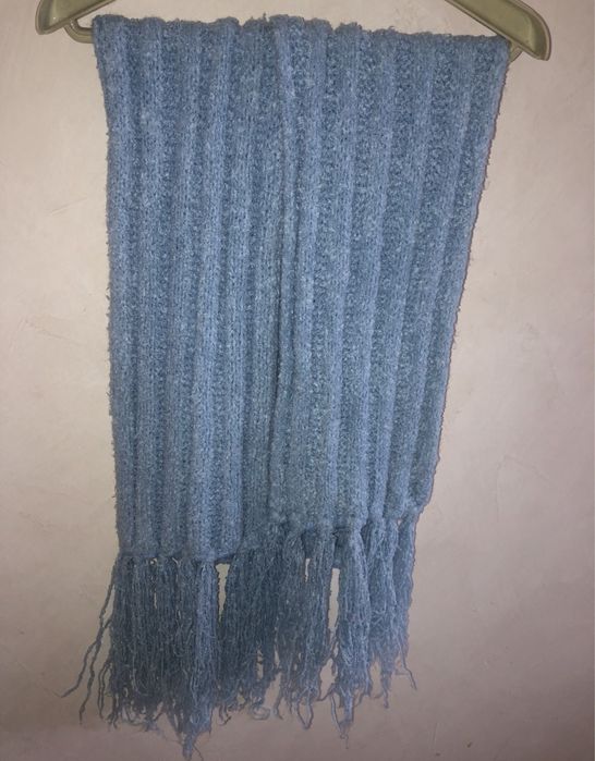 Шарф зимний голубой