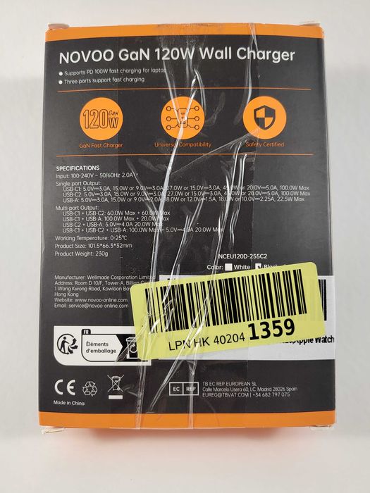 Carregador Novoo GaN 120W