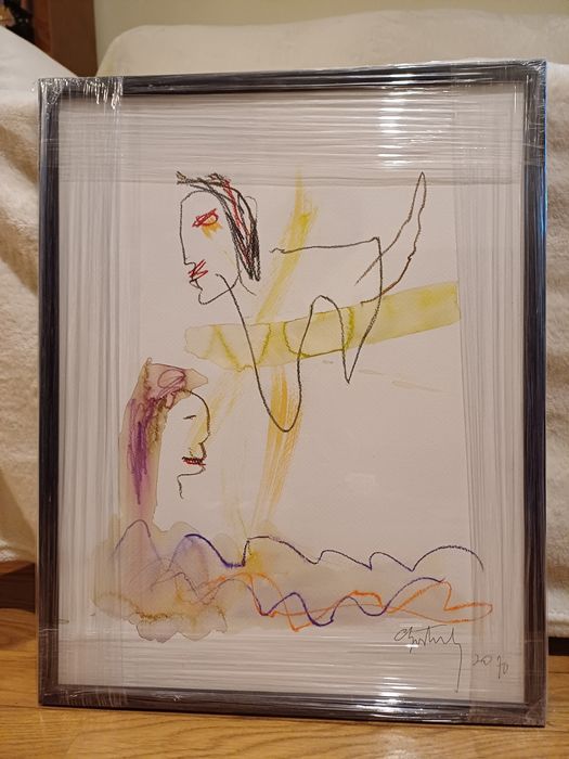 Quadro de arte abstracta de Agostinho Santos