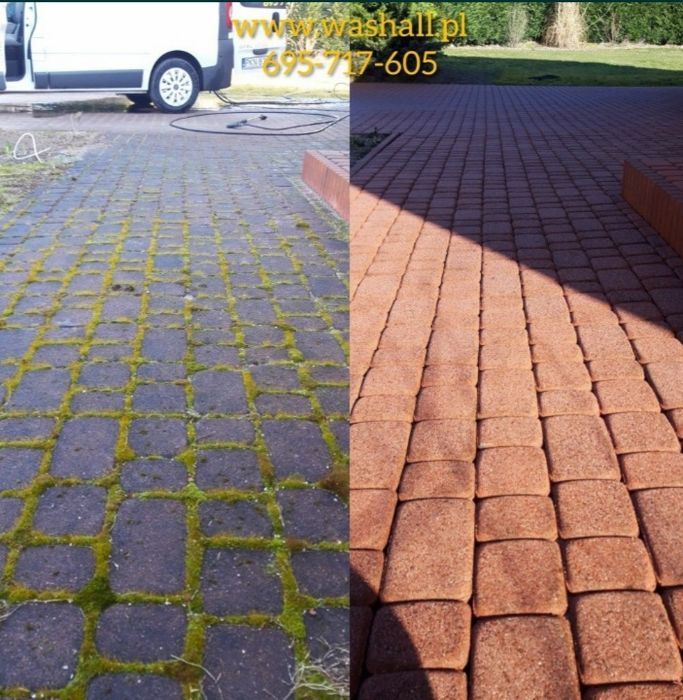 Mycie kostki brukowej elewacji dachów hal impregnacja malowanie