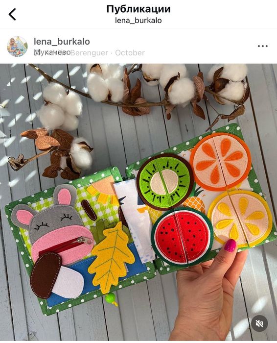 Фетрова розвиваюча книжечка ручної роботи