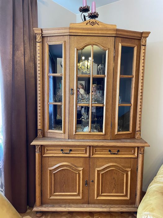 Kredens drewniany dębowy