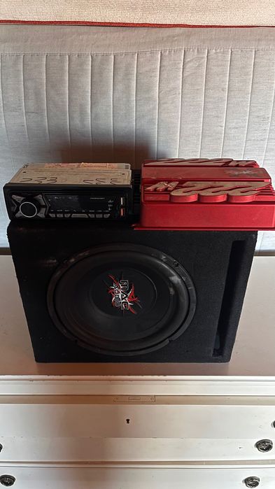 Som completo SUB + Amplificador Sony Xplod + Som Bluetooth + CABLAGEM