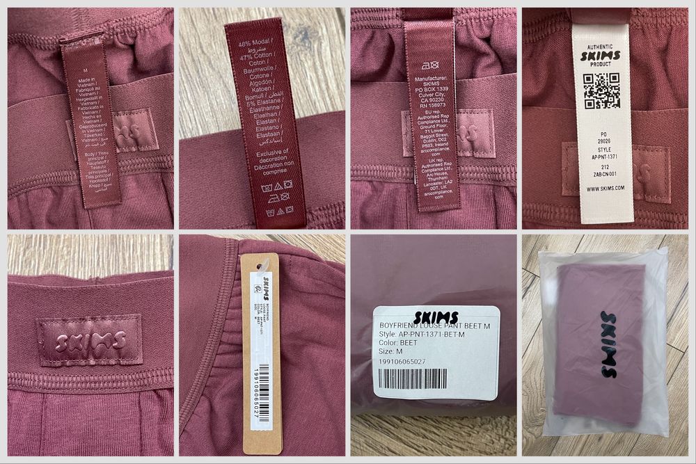 Skims Boyfriend Loose Pant Beet M spodnie