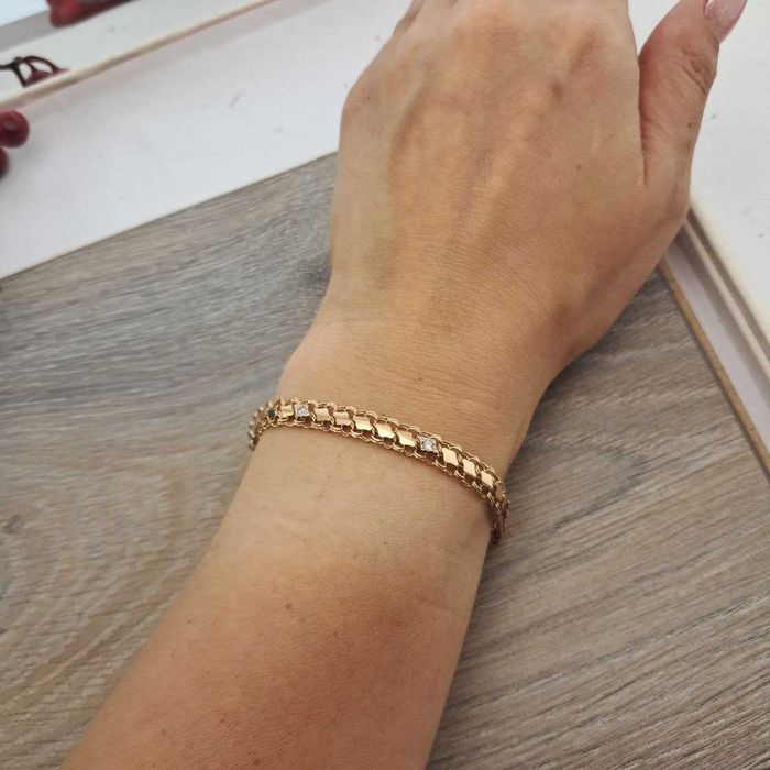 ‼Золотой браслет женский 6,18 гр 17 см Золотий Браслетик Золото 585 пр