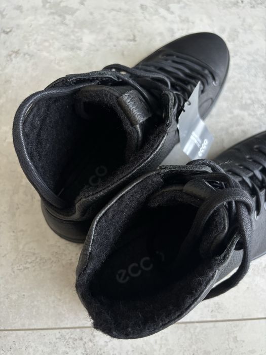 чоловічі черевики Ecco soft 7 tred, розм 46 утеплені зимові осінні оригінал екко шкіра шкіряні нові чорні фірмові Мужские ботинки