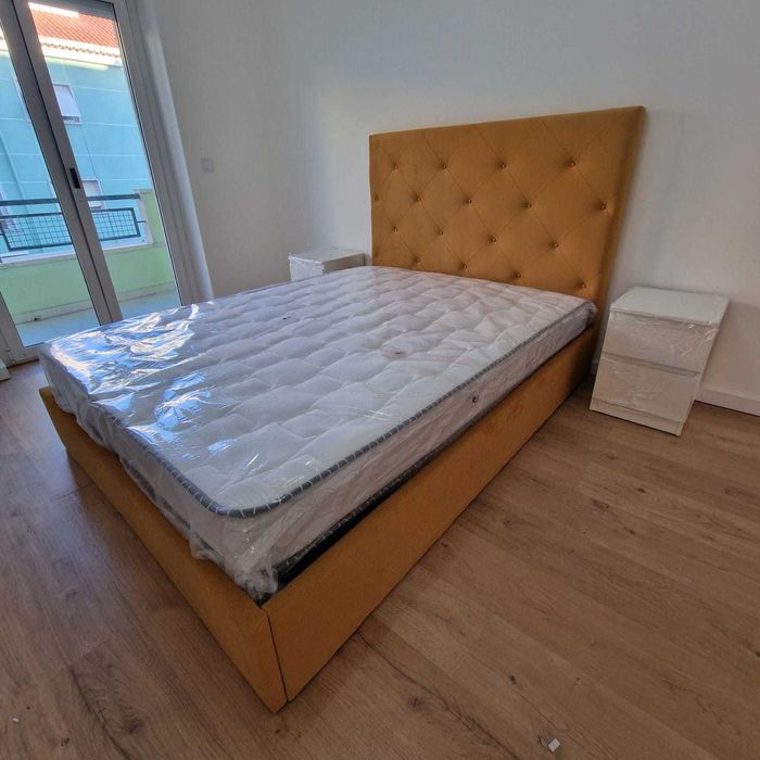 Camas de Casal Estofadas de Luxo 199€ Disp. em Várias Cores! 190x140m!