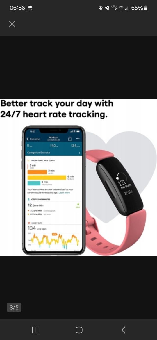 Fitbit – Inspire 2 – Różowy smartwatch
