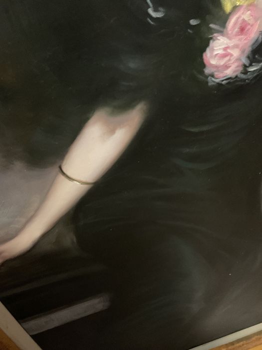 Quadro oleo tela of a lady 84x114 cm