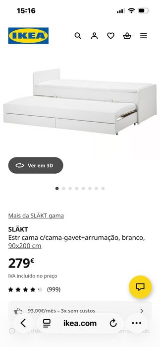 Cama de solteiro slakt ikea