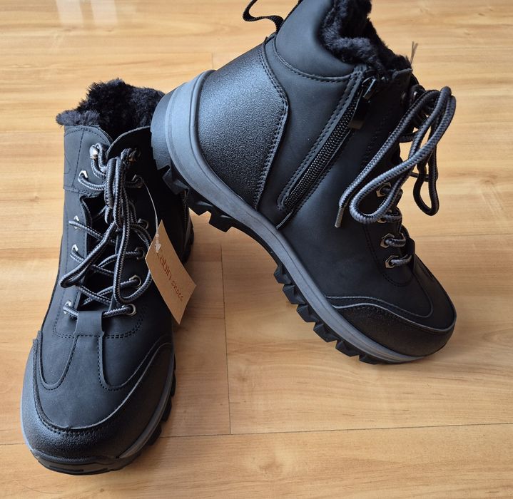 Czarne buty męskie ocieplane - Cabin shoes r.41
