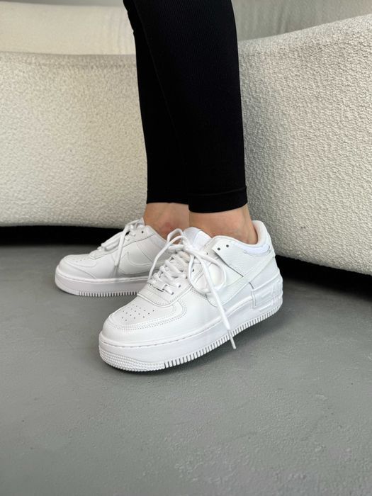 Кросівки Nike Air Force 1 Shadow Triple White premium
