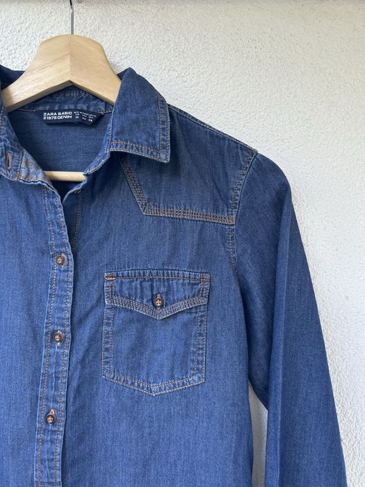 Zara jeansowa koszula denim bawełna
