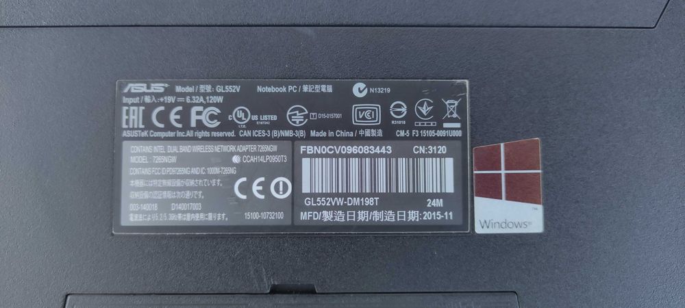 Computador Portátil ASUS ROG GL552VW-DM198T