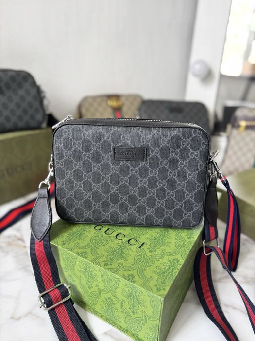 Чоловіча сумка месенджер Gucci гуччи мужская натуральна шкіра шкіряна