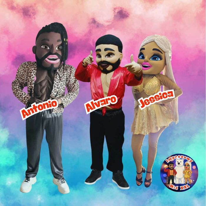 Biały Miś Tancerz Striptizer Alvaro lalka Jessica  – Żywa Maskotka